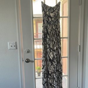 black and white strapless sundress